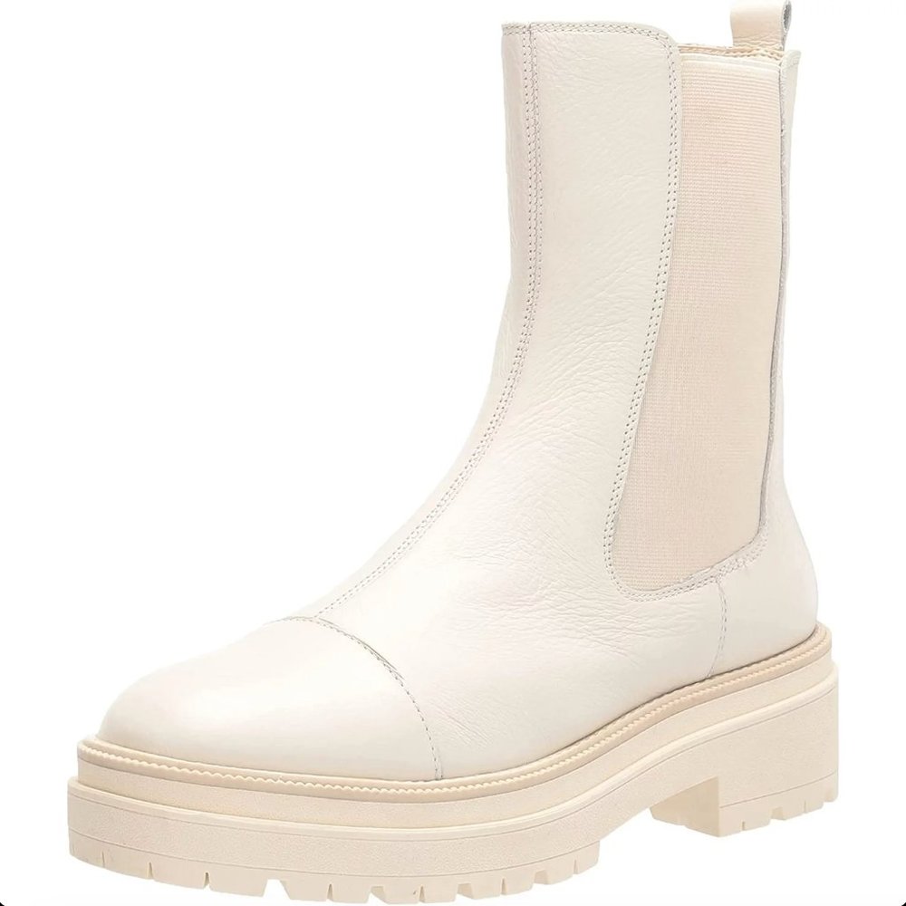NWT: Sam Edelman White Wellington Cap Toe Chelsea Boots